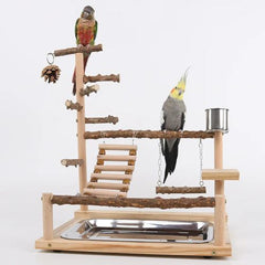 Wooden Bird Toy - Active Parrot Foraging Game for Birds - Yellow