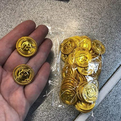 WEIGAO 50pcs Plastic Pirates Gold Coins for Party Games & Decorations - 50pcs Gold Coin