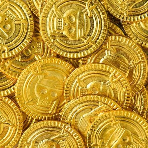 WEIGAO 50pcs Plastic Pirates Gold Coins for Party Games & Decorations - 50pcs Gold Coin