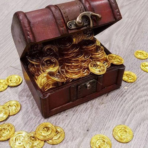 WEIGAO 50pcs Plastic Pirates Gold Coins for Party Games & Decorations - 50pcs Gold Coin