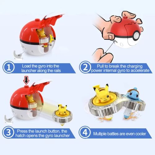 LDCX Genuine Pokemon Battle Gyro - Colourful Action Figure Toy
