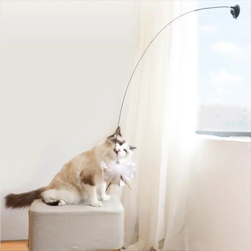 Luxury Feather Cat Toy - Interactive Play & Strong Suction Base