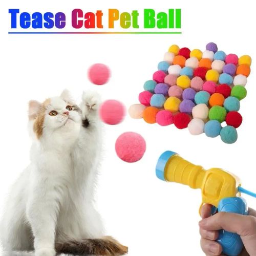KITPIPI Silent Plush Ball Launcher - Engaging Cat Toy Set