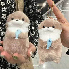 Holdfish Plush Wishing Otter Keychain - Stylish & Trendy Accessory - khaki