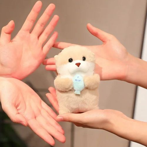 Holdfish Plush Wishing Otter Keychain - Stylish & Trendy Accessory - khaki