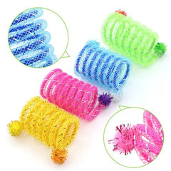 Interactive Colourful Spring Cat Toy - Bite Resistant Chew Toy - 2PCS Random Color