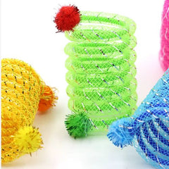 Interactive Colourful Spring Cat Toy - Bite Resistant Chew Toy - 2PCS Random Color