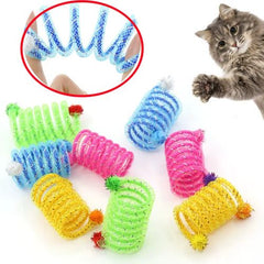 Interactive Colourful Spring Cat Toy - Bite Resistant Chew Toy - 2PCS Random Color