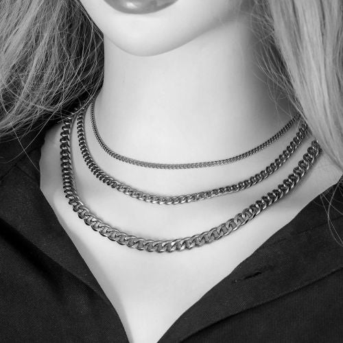 Stainless Steel Grinding Chain Necklace - Durable & Stylish Accessory