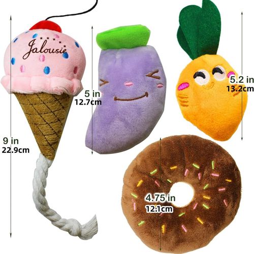 12 Piece Plush Dog Toy Set – Fun Squeaky & Chewy Pet Toys - Red