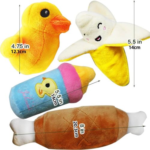 12 Piece Plush Dog Toy Set – Fun Squeaky & Chewy Pet Toys - Red
