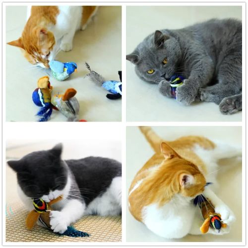 Squeaky PP Cotton Cat Toy - Safe Entertaining Stress Relief