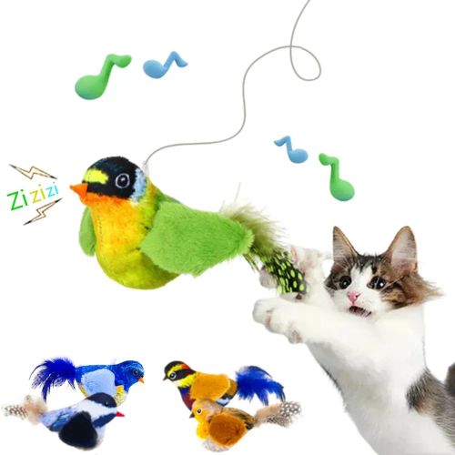 Squeaky PP Cotton Cat Toy - Safe Entertaining Stress Relief