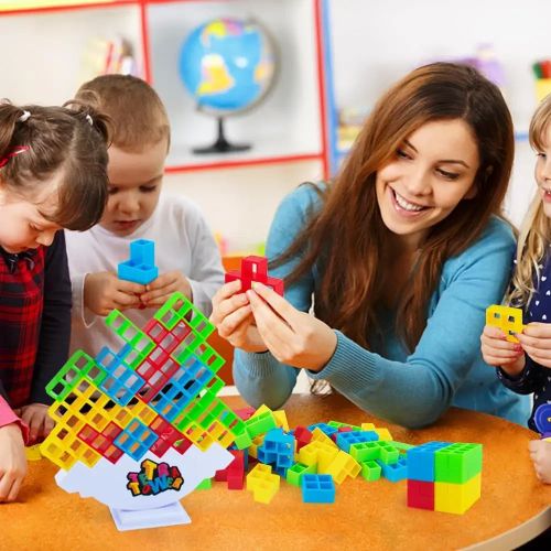 IYQMOII Balance Stacking Building Blocks for Family Fun & Montessori Games