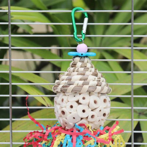 Colourful Wooden Bird Toy - Fun & Flexible Parrot Activity Toy - Red