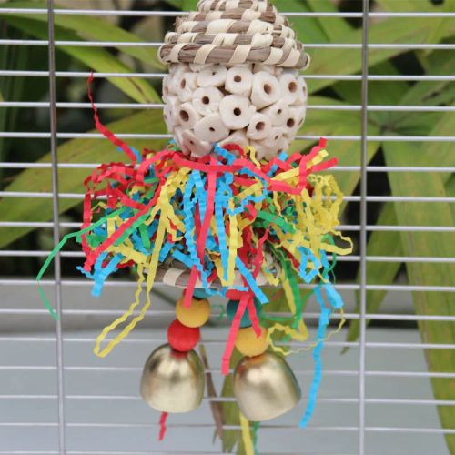 Colourful Wooden Bird Toy - Fun & Flexible Parrot Activity Toy - Red