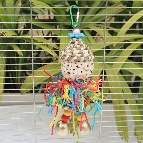 Colourful Wooden Bird Toy - Fun & Flexible Parrot Activity Toy - Red