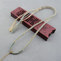 Colourful Cotton Pendant Necklace - Vintage Fashion Accessory