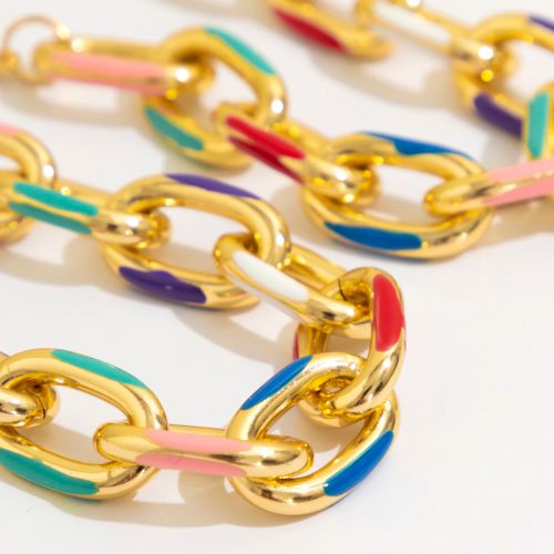Elegant Alloy Necklace & Bracelet Set - Stylish Gold Accessory - Set