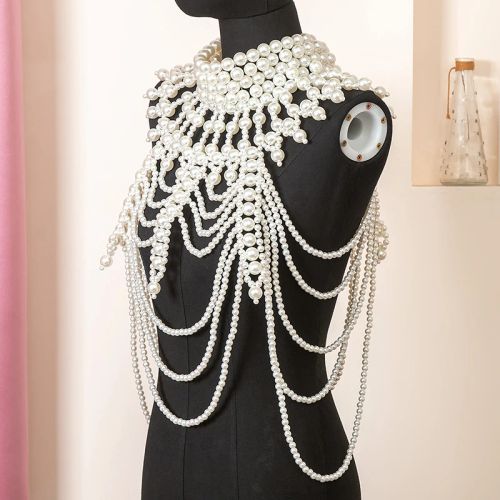 Elegant Pearl Chain Body Jewellery - Fashionable Layered Necklace