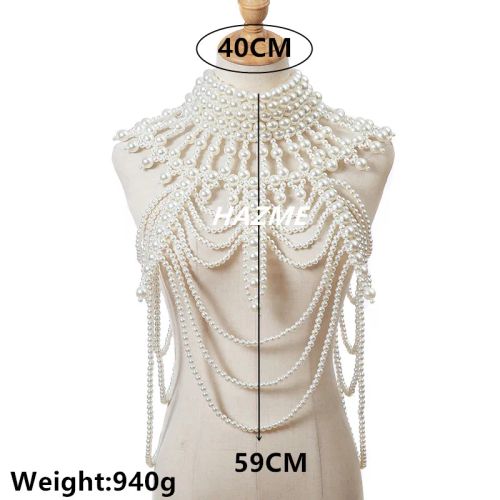 Elegant Pearl Chain Body Jewellery - Fashionable Layered Necklace