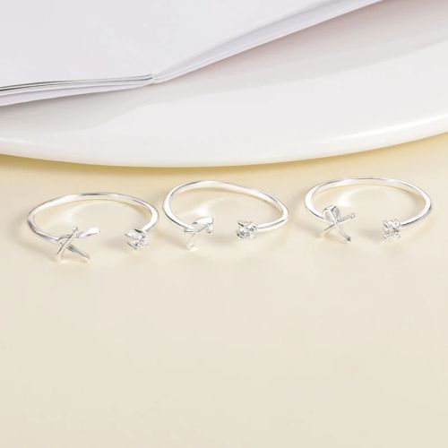 Trendy Stainless Steel Letter Rings - Adjustable Initials Fashion Jewellery