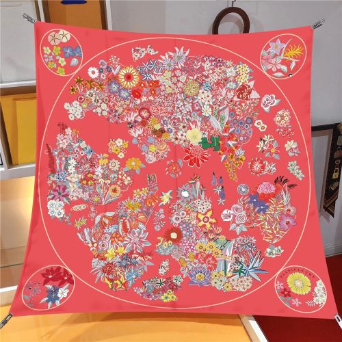 IROJEFF Luxury 100% Twill Silk Scarf - Fashionable 90x90CM Square Scarf