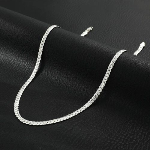 Fashionable Silver Plated Copper Chain Necklace - Stylish Accessory - 50cm