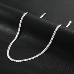 Fashionable Silver Plated Copper Chain Necklace - Stylish Accessory - 50cm