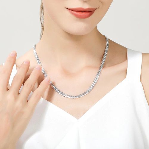 Fashionable Silver Plated Copper Chain Necklace - Stylish Accessory - 50cm