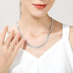Fashionable Silver Plated Copper Chain Necklace - Stylish Accessory - 50cm