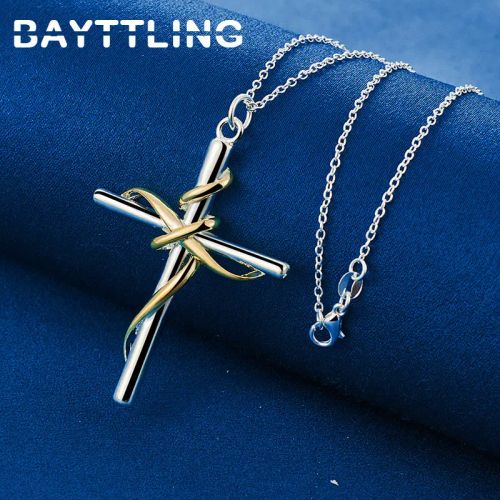 925 Sterling Silver Cross Necklace - Elegant Fashion Accessory