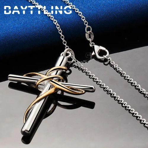 925 Sterling Silver Cross Necklace - Elegant Fashion Accessory