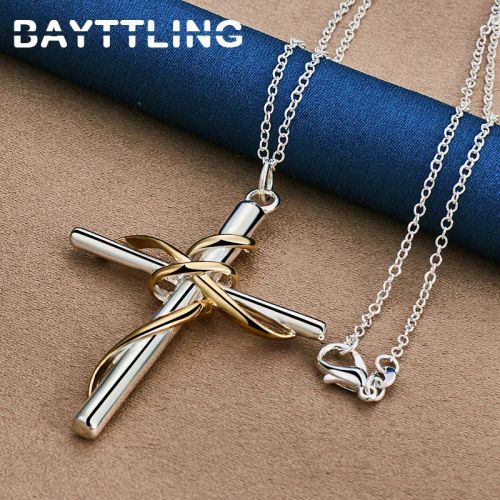 925 Sterling Silver Cross Necklace - Elegant Fashion Accessory