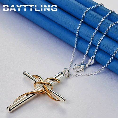 925 Sterling Silver Cross Necklace - Elegant Fashion Accessory