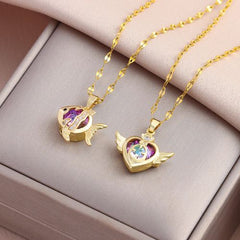 Marisa Trendy Pendant Necklace - Stylish Stainless Steel Enhancer