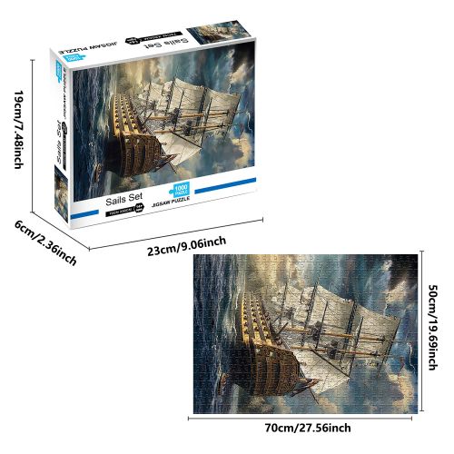 SONGYI 1000pcs Durable Jigsaw Puzzles - Fun Family Educational Games - Sails Set