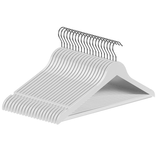20 Pack Wooden Hangers - White