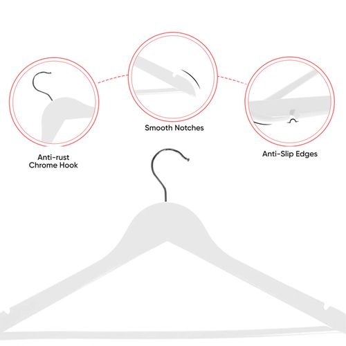 20 Pack Wooden Hangers