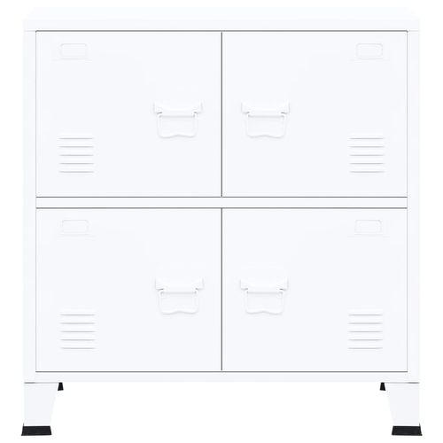 vidaXL Industrial Storage Chest White 75x40x80 cm Steel