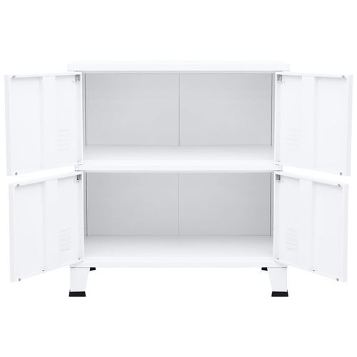 vidaXL Industrial Storage Chest White 75x40x80 cm Steel