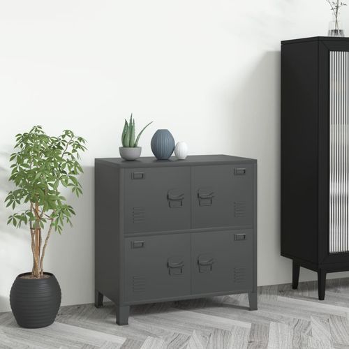 vidaXL Industrial Storage Chest White 75x40x80 cm Steel - anthracite / 75 x 40 x 80 cm