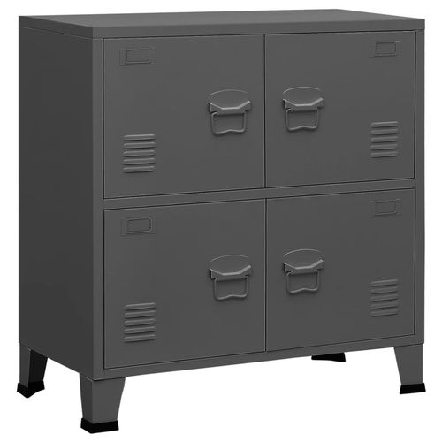 vidaXL Industrial Storage Chest White 75x40x80 cm Steel