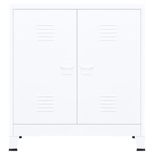 vidaXL Industrial Storage Chest White Steel