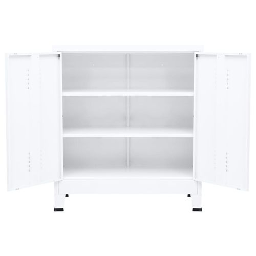 vidaXL Industrial Storage Chest White Steel
