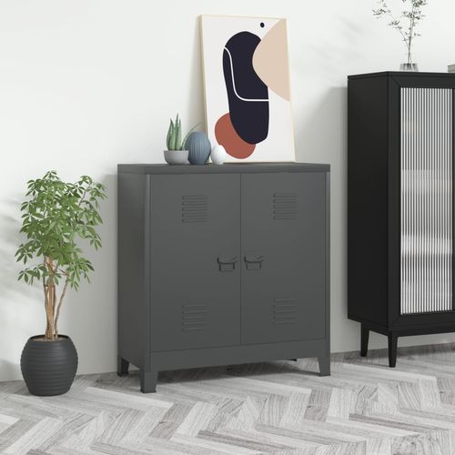 vidaXL Industrial Storage Chest White Steel