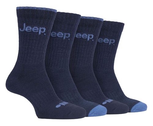 Jeep - 4 Pr Performance Boot Socks - Navy / Denim / 6-11 UK