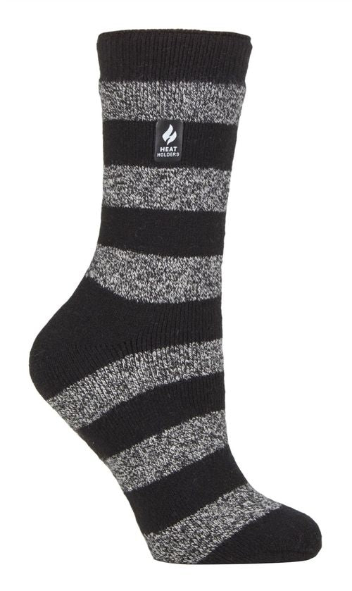 Heat Holders - Ladies Lite Socks (New) - Black / White (Bologna) / 4-7 UK