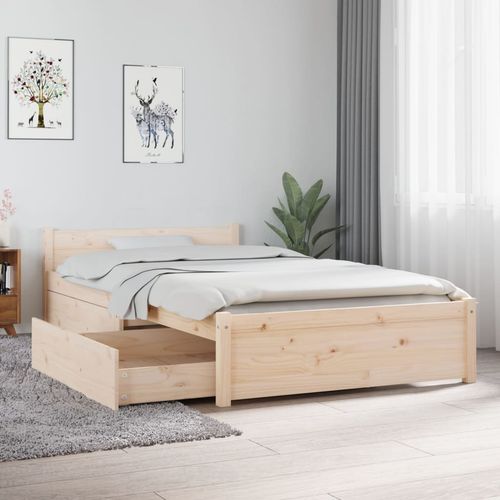 vidaXL Bed Frame with Drawers 75x190 cm Small Single