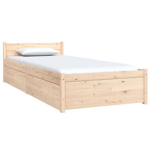 vidaXL Bed Frame with Drawers 75x190 cm Small Single